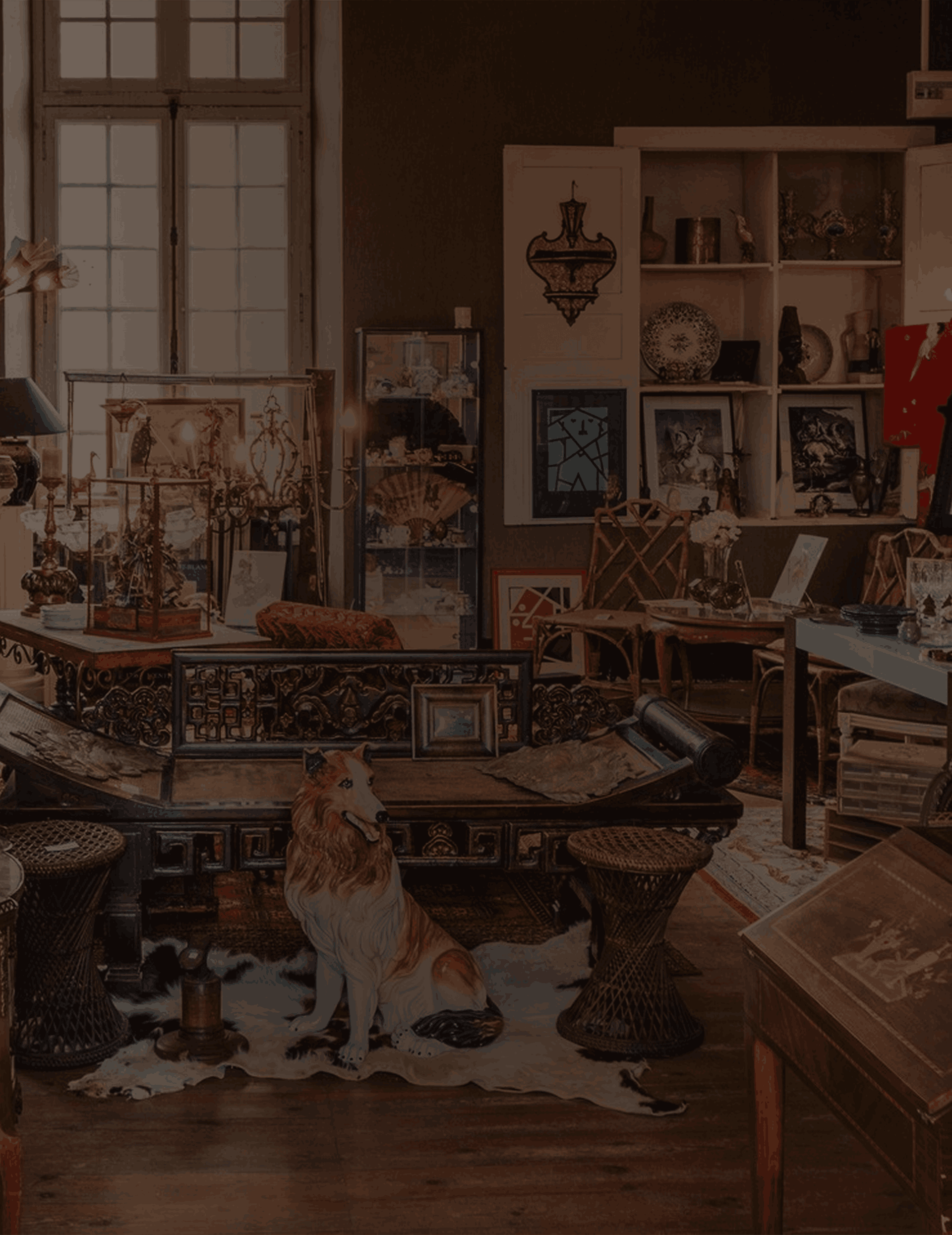 Background showing antique items